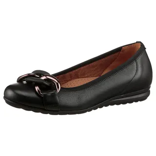 Gabor comfort Ballerina schwarz Glattleder 72.625.27 für Damen, schwarz, Größe 38 EU / 5 UK