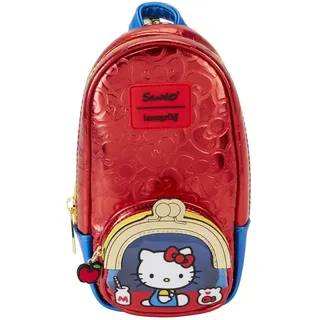 Loungefly Stationery Sanrio Hello Kitty 50th Anniversary Classic Mini Rucksack Federmäppchen, Rot, Standardgröße, rot, Standard-Größe, Klassisch