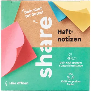 Share Haftnotizblock 4x100 Blatt
