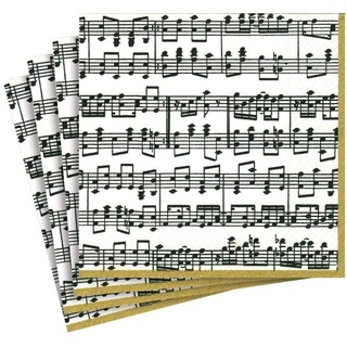 Caspari 11020L Papierservietten dreilagig, 20 Stück 33 x 33 cm, Musica