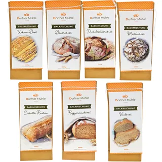 Brotbackmischungen Dorfner Mühle - 14 Brote [7x1kg] Probierset - Handgemacht