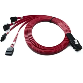 system-s SFF-8087 Kabel 100 cm Mini SAS 36 Pin zu 4X SATA 7 Pin für RAID Festplatte Motherboard