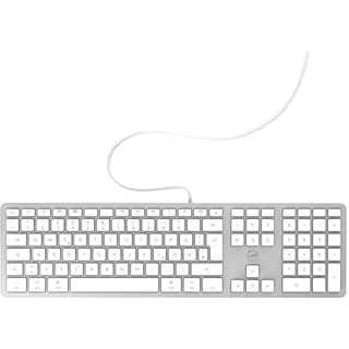 MOBILITY LAB ML311142 wired Tastatur mit dem deutschen QWERTZ Tastaturlayout für Mac- Weiß/Silber