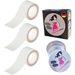 Annas FASHION TAPE® - Made in Germany - Klinisch getestet - Nachfüllset 3 FOR 2 - Body Tape, Körper-Haut-Klebeband, doppelseitig, transparent, Fixierband für den Körper 3 x 20mm x 1m