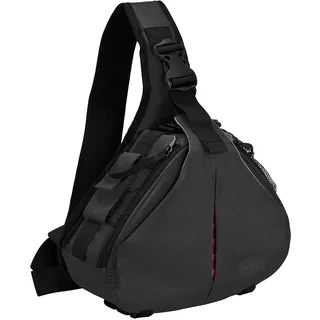 CADeN Kameratasche,Kamera Tasche Kamera Sling Crossbag Fototasche Kamera Umhängetasche Kompatibel mit Canon Nikon Sony DSLR / SLR Objektiv Stativ(Schwarz)