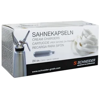 Schneider - Sahnekapseln - für Sahnegerät, # 196050 und # 196060 - Inhalt: 24 Stück