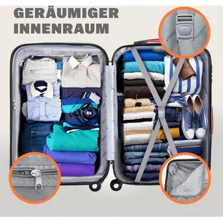 monzana Hartschalenkoffer-Set Baseline 3tlg. Schwarz