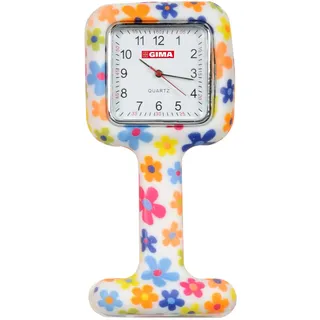 GiMa ns885flowers Uhr für Krankenschwestern, quadratisch, Muster Blumen