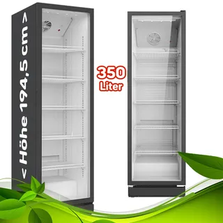 Getränkekühlschrank Flaschenkühlschrank Glastür LED Gewerbe Gastronomie Schwarz