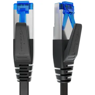 KabelDirekt – Cat-7-Flachkabel – 5m – 10 Gigabit, RJ45, Schwarz | Flaches Cat-7-Netzwerk-/Verlegekabel bis 10Gbit/s – besonders flexibel, RJ45 – für Router, PC & Konsole
