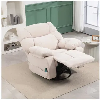 Homcom Relaxsessel Massagesessel elektrisch 90 x 98 x 98 cm Beige mit Fernbedienung