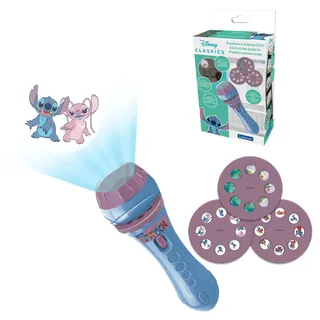 LEXIBUCH – 2-in-1-Geschichtenprojektor und Disney Stitch-Taschenlampe (3 Discs – 24 Bilder enthalten) – Blau – LTC050D