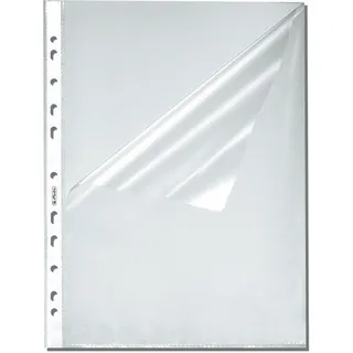 Herlitz Prospekthülle Prospekthüllen A4 genarbt oben uns seitlich offen VE=100 Stück