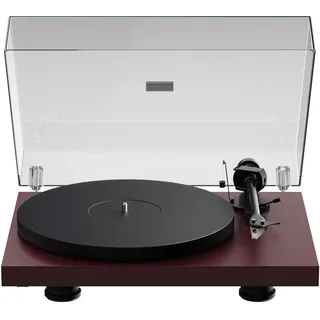 Pro-Ject Debut Evo 2, Audiophiler Plattenspieler der nächsten Generation mit Carbon Tonarm und elektronischer Geschwindigkeitsumschaltung, Made in Europe (Weinrot Satin)