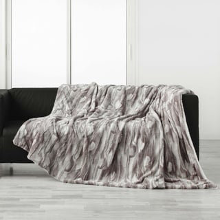 Dynamic24 XXL Kuscheldecke Felloptik 180x220 Tagesdecke Kunstfell Decke Felldecke Imitat