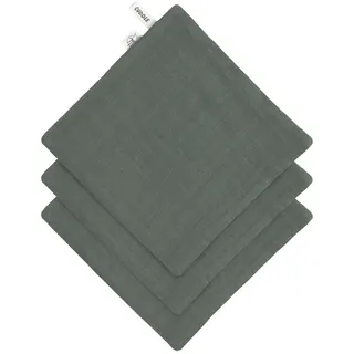 LÄSSIG Baby Musselin Waschlappen 3er Set/Muslin/Terry Washcloth Set 3 pcs Petrol Green