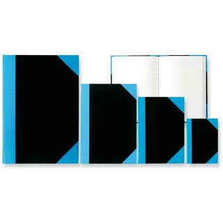 Stylex Kladde DIN A4, schwarz/blau, liniert