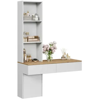 Vicco Schminktisch Melora, Weiß/Eiche 100 cm ohne Spiegel Vicco