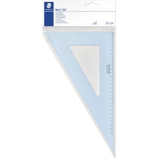 STAEDTLER Mars 567 31 Plexiglas Zeichendreieck, 32 cm, 60°/30°, blau/transparent