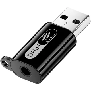 USB auf 3,5 mm Klinken Audio Adapter, USB Externe Soundkarte | USB auf AUX Stereo Klinkenadapter, Kompatibel mit Laptop, Desktop-PC, Kopfhörer, Lautsprecher, Spielekonsole und Mehr