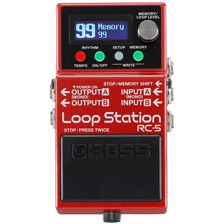 BOSS RC-5 Loop Station | Erweiterte Looping-Funktionen in einem Kompaktpedal | 32-Bit AD/DA und 32-Bit Fließkommaberechnung | 13 Stunden Aufnahmezeit | Mehrfarb-LCD-Bildschirm