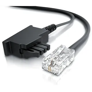 CSL - Internet Kabel Routerkabel - TAE-F Stecker auf RJ45 Stecker - 30m - Internetkabel - Router an die Telefondose, TAE - schwarz