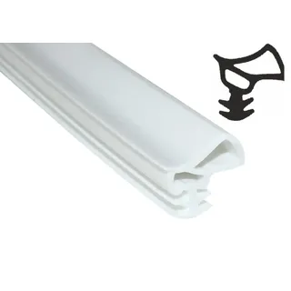 SN-TEC Stahlzargendichtung, Türdichtung, Ersatzdichtung, Z 1180, Breite: 16mm, Höhe: 11mm zum einstecken, Farbauswahl: weiß/grau (Weiß, 5 Meter)