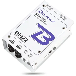 Bolanle J22 Professional Stereo DI Box/Splitter XLR 1/4 inch, Dual Channel Direct Box for Sound System, Subwoofer, Karaoke Speaker, Guitar, Keyboard, Bass