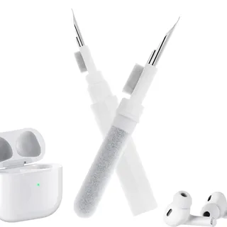 Reinigungsset für Jabra Elite 75t/Elite 65t/Active 75t/Elite 7 Pro, weiche Bürste Beflockung Schwamm Werkzeug für Jabra Elite 3/4/5/7/8/10 Bluetooth Kopfhörer Ladecase Ladebox (Weiß+Weiß)