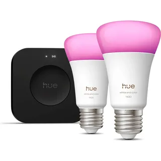 Philips Hue Starter Kit Bridge Pro + 2 E27, White and Color Ambiance, 1100 lm