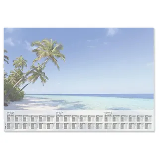 Sigel Schreibtischunterlage Beach 2026/2027/208 blau Papier 59,5 x 41,0 cm 30 Blatt