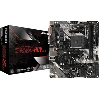 ASRock B450M-HDV R4.0 Micro ATX Mainboard AMD B450 Sockel AM4