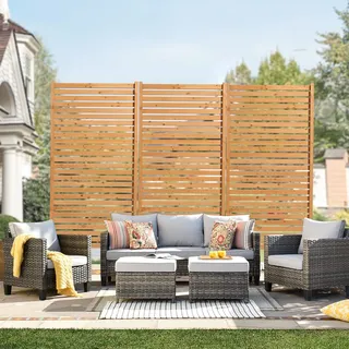 Vevor Sichtschutz aus Holz, 91x6,3x187 cm, Raumteiler für den Außenbereich, freistehender Raumtrenner, dekorativer Trennwand für die Terrasse, Außentrennwand für Balkon, Terrasse, Rasen, Garten