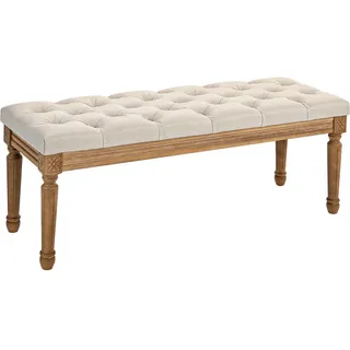 Homcom Sitzbank Polsterbank Creme 120 x 41 x 48 cm