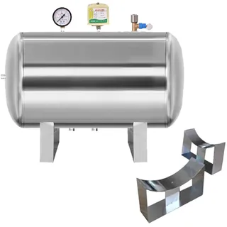 Drucktank Edelstahl 304 Edelstahl Große Expansionsbehälter für Wasser für Haushalte, Horizontale Druckwassertanks Vollautomatisch mit Standfuß, Tragfähigkeit 300KG/660LB ( Color : Silver , Size : 26.4