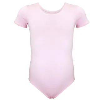 Aquarti Mädchen Kurzarm Ballettanzug Einfarbig, Farbe: Rosa, Größe: 152 - 152