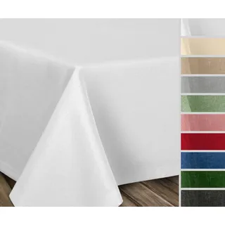 Beautex Tischdecke Fleckenabweisende bügelfreie Tischdecke mit Lotuseffekt, Leinenoptik (1-tlg) weiß Eckig | 110 cm x 160 cm