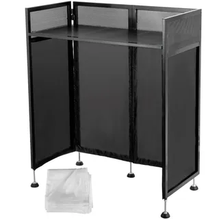DJ-Fassadentisch - DJ-Kabine 20 x 40 x 45 Zoll, flache Oberseite 20 x 40 Zoll, weißer und schwarzer Stoff