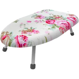 Treer Klappbares Bügelbrett für den Tisch, Kleines Klappbares Bügelbrett Tischbügelbrett Klappbar Leichtgewicht Kleiner Tischbügelbrett für Zuhause und Reisen (Pfingstrosenblüten,60 * 37 * 17cm)