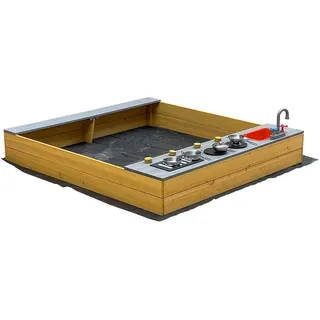 Home Deluxe Holzsandkasten COOKY mit Spielküche braun