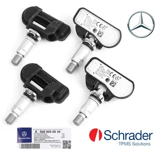 4x Original Mercedes-Benz RDKS Reifendrucksensoren A0009050030 433 MHz NEU