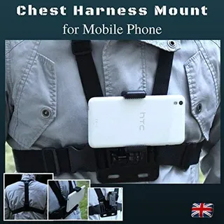 Designo Brust-/Körpergurt für Handy, Handy-Halterung, Verwendung wie bei Action-Kameras, passt universal zu iPhone/Samsung/Nokia/Sony/Huawei etc.