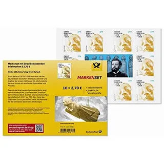Markenset Ernst Barlach Briefmarke zu 2,70 € selbstklebend 10er-Set Marken 10 Stück 270 ct.