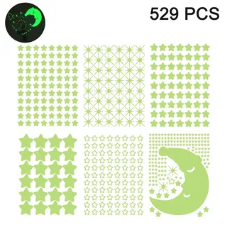 Wandsticker Selbstklebend Leuchtsticker Wandtattoo,529pcs Leuchtsterne/leuchtpunkte Für Deinen Sternenhimmel Und Fluoreszierend Leuchtaufkleber Für Kinderzimmer