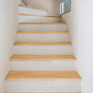 4 selbstklebende Aufkleber für Treppen skandinavische Fliesen | Aufkleber Setzstufe Zementfliesen – Aufkleber Setzstufe Fliesen | Treppe Zementfliesen selbstklebend – Azulejos – 15 x 105 cm