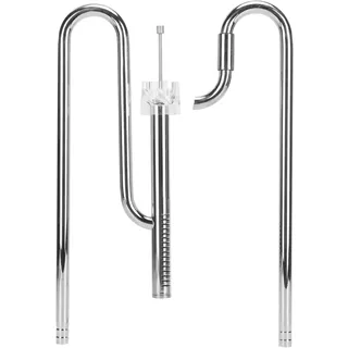 Qcwwy Aquarium Metal Lily Pipe, Edelstahl-Oberflächen-Skimmer-Zufluss-Abfluss-Rohr-Set Entfernt Oberflächen-Schaum-Rohr mit 2 Acryl-Haltern für Bepflanzte Aquarien (16mm/0.63in)