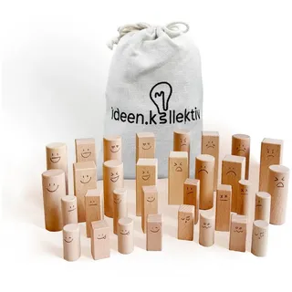 ideen.kollektiv - Systembrett Pro Figuren mit Emotionen - 32 Premium Figuren für systemische Aufstellung, Coaching, Therapie und Beratung - Stellvertreterfiguren für Familienaufstellung