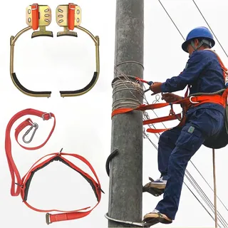 HDYZJQ baumklettern Spike steigeisen Ausrüstung Und Gurtzeug Für Klettern An Drahtmasten, Sicherheits-Fußschnalle Für Betonmasten Und Strommasten, Kletterhaken Für Bäume(13.8in/350mm)