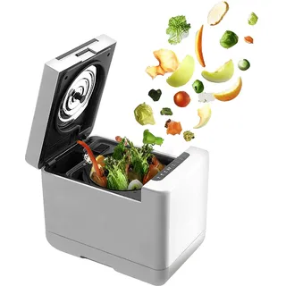 Rosenstein & Söhne Komposter: Elektrischer Kompostierer mit LCD-Display, 1,5 Liter, 350 W, Autoclean (Küchenkomposter elektrisch, Elektro Komposter, Geruch)