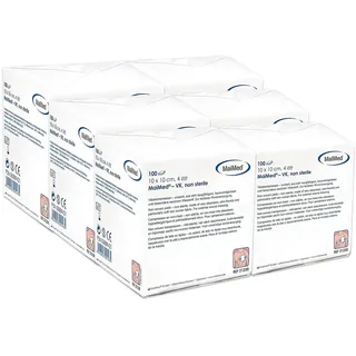 6 x Vlieskompressen Kompressen unsteril 10x10cm 100 Stück, Wundkompressen 4 Lagen, Wundauflage nicht haftend, Mullkompressen Wundgaze Kompresse, Saugkompressen, Verbandsmaterial (10 x 10 cm x 6)